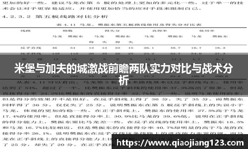 米堡与加夫的城激战前瞻两队实力对比与战术分析